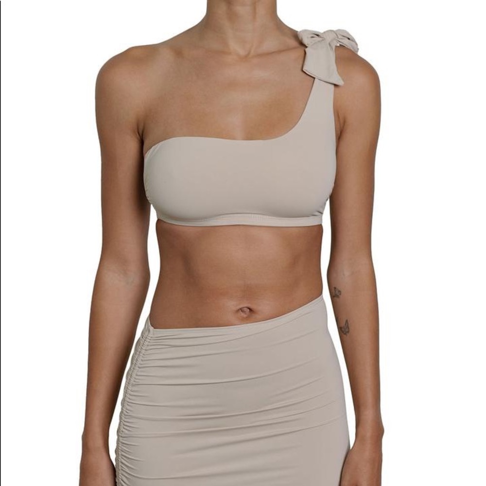 Riot swim iris top one shoulder coconut
